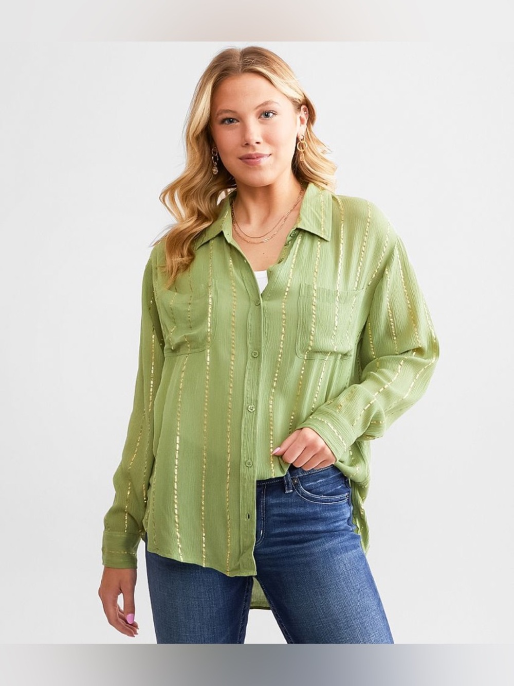 Daytrip Metallic Striped Shirt
